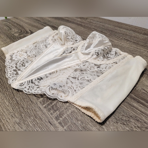 Christian Dior Intimates Lace Floral Corset Bustier Top Ivory 4975 - 36B - Picture 3 of 11